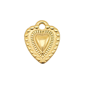 Stainless steel charms heart Gold