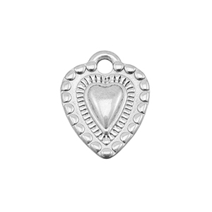 Stainless steel charms heart Silver