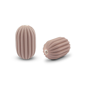 Acrylic beads oval Taupe Brown