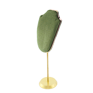Jewellery display bust for necklaces Olive Green-Gold