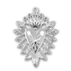 Metal charms heart Silver