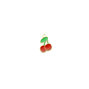 Stainless steel charms cherry Gold-Red-Green