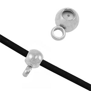 Stainless steel findings smart stopper bead with loop Silver