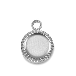 Birthstones charm with setting for SS16 flat back Stainless Steel Silver