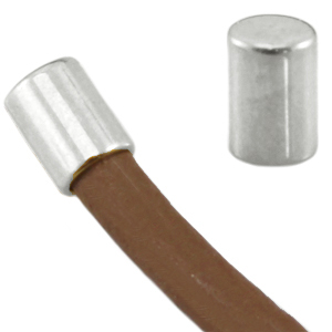DQ European metal end cap tube &Oslash;3mm wire Antique Silver (nickel free)