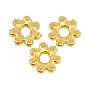 DQ European metal spacer bead Bali ring 4.8mm Gold (nickel free)