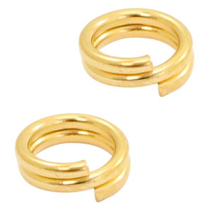 DQ European metal findings split ring 7mm Gold (nickel free)