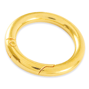 DQ European metal findings key chain ring 35mm Gold (nickel free)