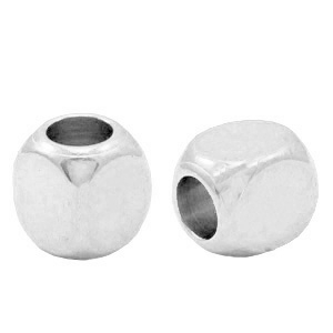 DQ European metal beads cube 2.5mm Antique Silver (nickel free)