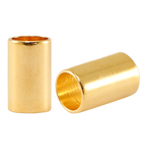 DQ European metal beads tube &Oslash;5mm Gold (nickel free)