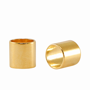 DQ European metal beads tube &Oslash;5mm Gold (nickel free)