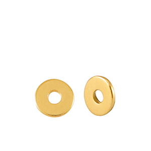 DQ European metal beads disc rondelle 4mm Gold (nickel free)