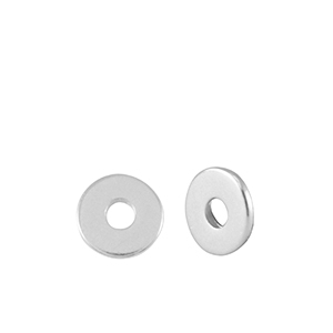 DQ European metal beads disc rondelle 4mm Antique Silver (nickel free)