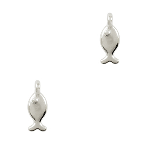 DQ European metal charms fish Antique Silver (nickel free)