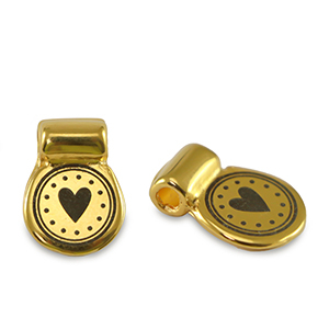 DQ European metal sliders heart Gold (nickel free)