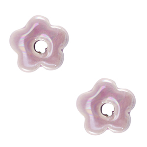 DQ greek ceramic beads flower Lavender Purple