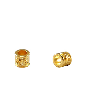 DQ European metal beads tubes Gold (nickel free)