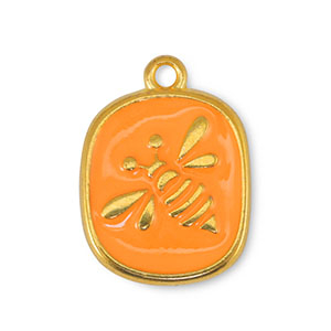 DQ European metal charms bee Orange-Gold (nickel free)