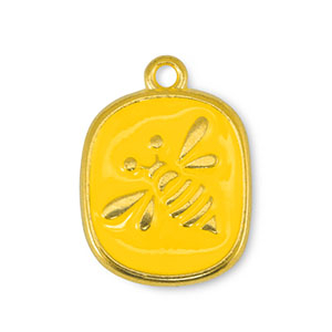 DQ European metal charms bee Yellow-Gold (nickel free)