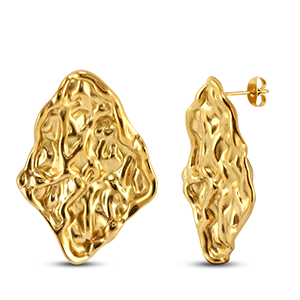 Stainless steel earrings / earpins irregular Gold