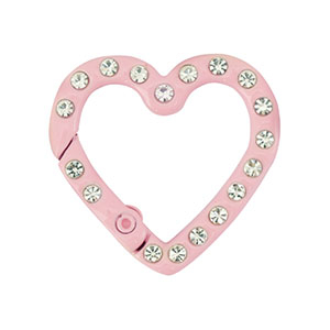 Colourful jewellery findings key chain heart Pink