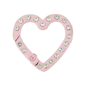 Colourful jewellery findings key chain heart Light Pink