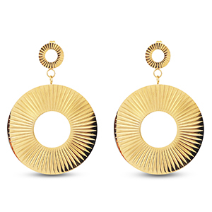 Stainless steel earrings / earpins round Gold
