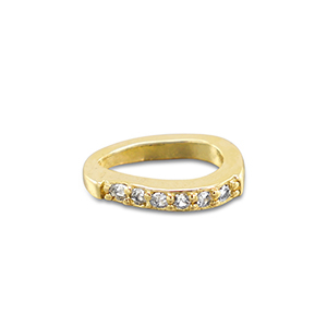 Brass TQ metal charms oval Gold