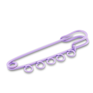 Colourful jewellery findings ornamental pin with 5 loops Purple