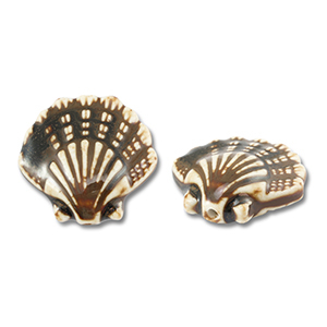 Beads ceramic shell Dark Brown