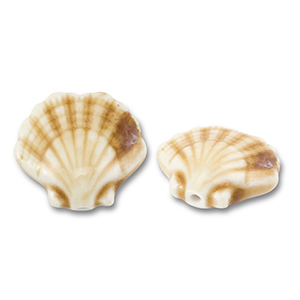 Beads ceramic shell Light Brown