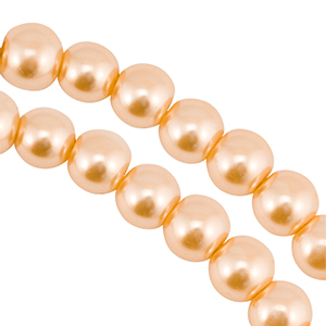 Glass pearls 6mm Peach Orange