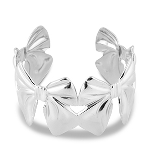 Stainless steel bracelets bangle bow Silver