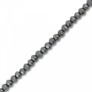 Top faceted beads 3x2mm disc Chromium Oxide Dark Green-Pearl Shine Coating