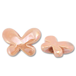 DQ greek ceramic beads butterfly Coral Peach