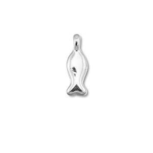 DQ European metal charms fish Antique Silver (Nickelfree)