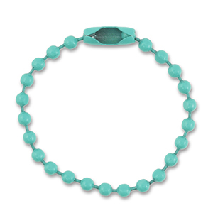 Colourful jewellery findings ball chain with clasp Turquoise Green