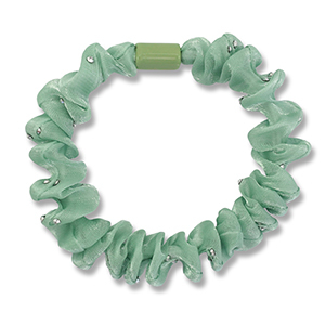 Scrunchie hair tie with strass shiny Jade Green