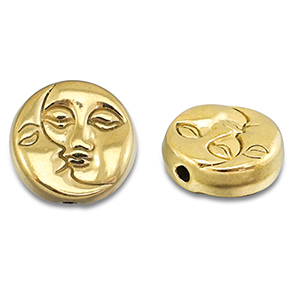 Stainless steel beads moon & sun Gold