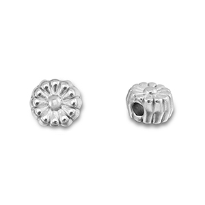 Stainless steel beads flower Silver