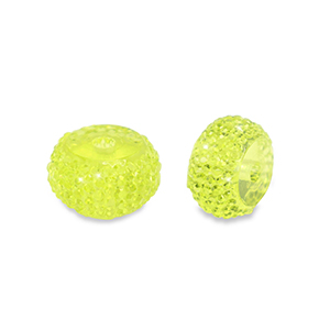 Resin beads rondelle 10mm Light Green