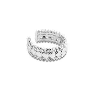Stainless steel earrings ear cuff heart Silver