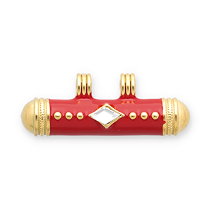 Stainless steel message bead charms Gold-Red-Transparent