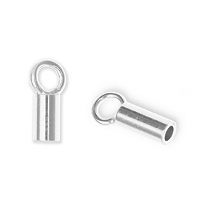 Eco-brass&reg; DQ European metal findings end cap Antique Silver (Nickelfree)