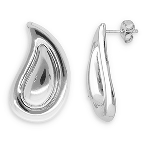 Stainless steel earrings / earpins drop Silver