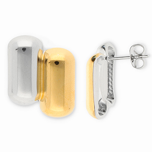 Stainless steel earrings / earpins Gold-Silver