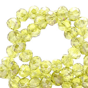 Top faceted beads 4x3mm disc Sunburst Yellow-Pearl Shine Coating