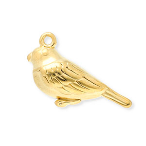 Stainless steel charms bird Gold