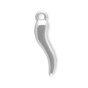 Stainless steel charms Italian horn Silver