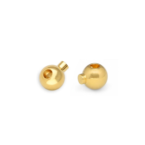 Eco-brass&reg; DQ European metal findings crimp bead round Gold (Nickelfree)